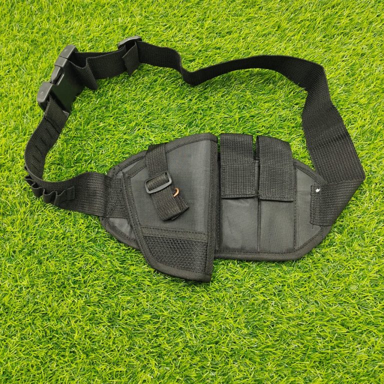 PARACHUTE BELT HOLSTER FOR 30 BORE AND 9MM PISTOLS WITH 2 SPARE MAG POUCH-BLACK