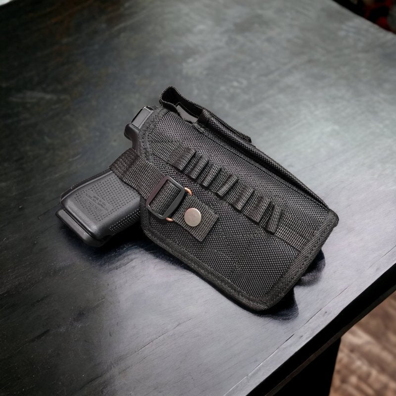 Outside Waist holster For 9mm Pistols with laser or torch Installed with 1 spare mag pouch